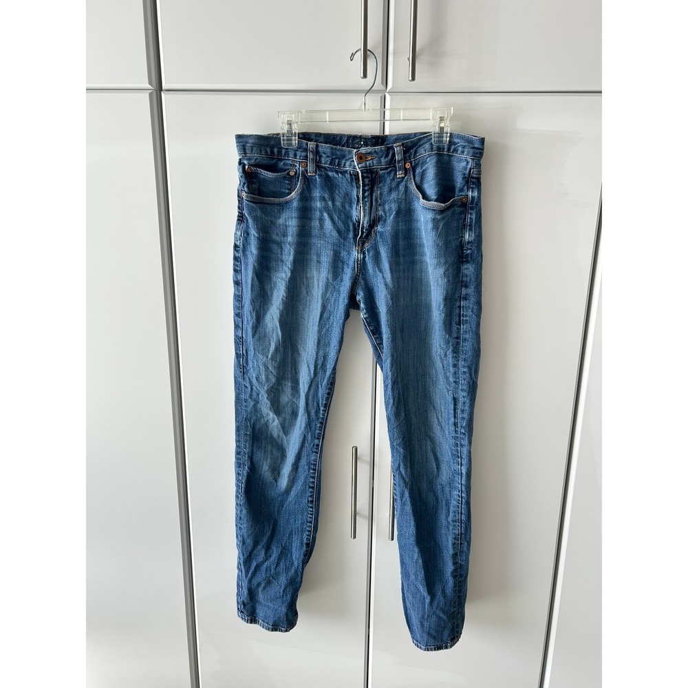 Lucky Brand 410 Authentic Skinny Jeans Mens 34x32 Medium Wash Blue Denim 7MP1823